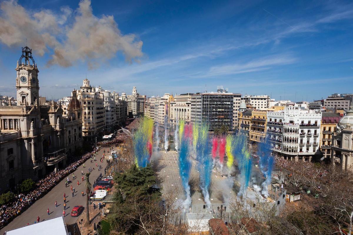 Una mascletà en València durante las fiestas de 2024.