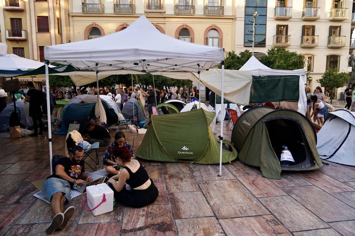 Acampada por la vivienda en Málaga