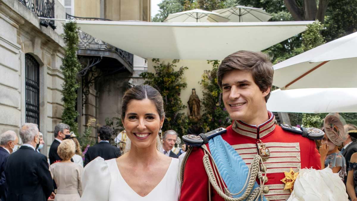 Belén Corsini y Carlos Fitz-James Stuart en el día de su boda