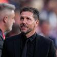 Simeone, en el Atlético-Barça de Liga