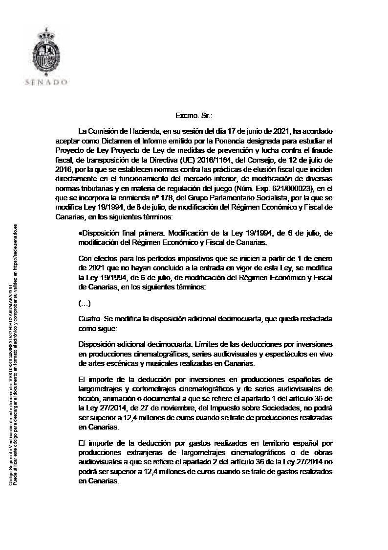 La presidenta del Senado advierte a Canarias de que se va a cambiar el REF | LP/DLP