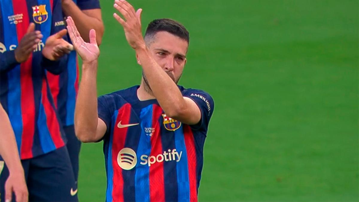 Jordi Alba dice adiós al Barça y se emociona al ser sustituido ante el Mallorca