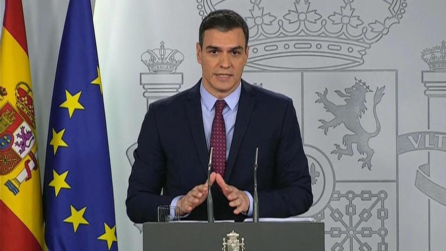 Pedro Sánchez, ayer, tras el Consejo de Ministros.