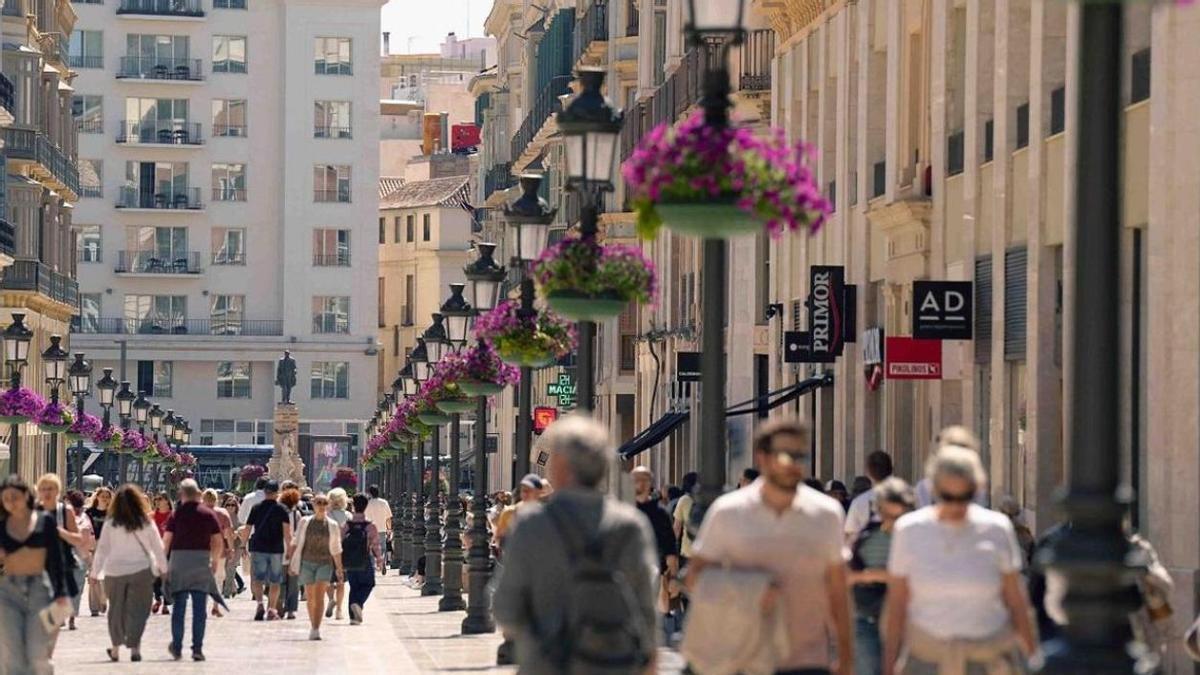 La malagueña calle Larios, una de las principales vías comerciales de España.