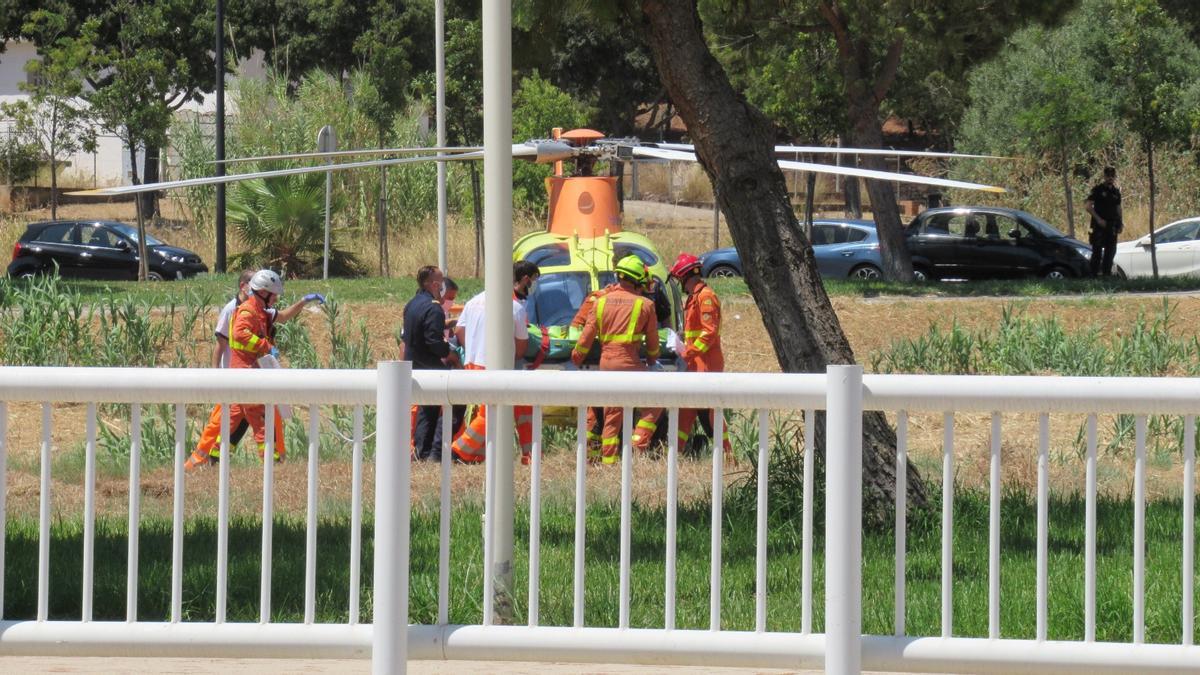 El herido ha sido evacuado en helicóptero.