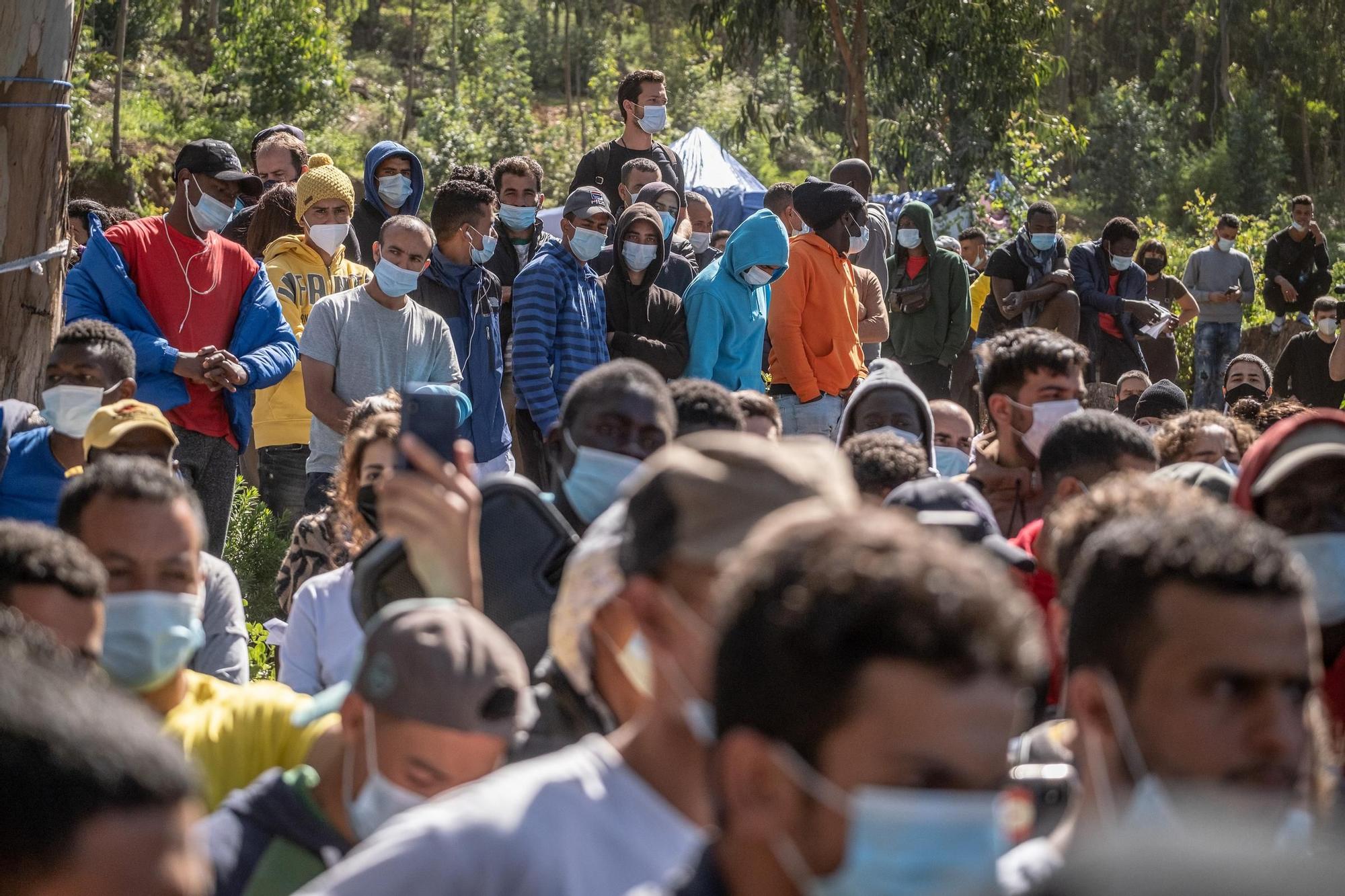 Protestas de migrantes en Las Raíces