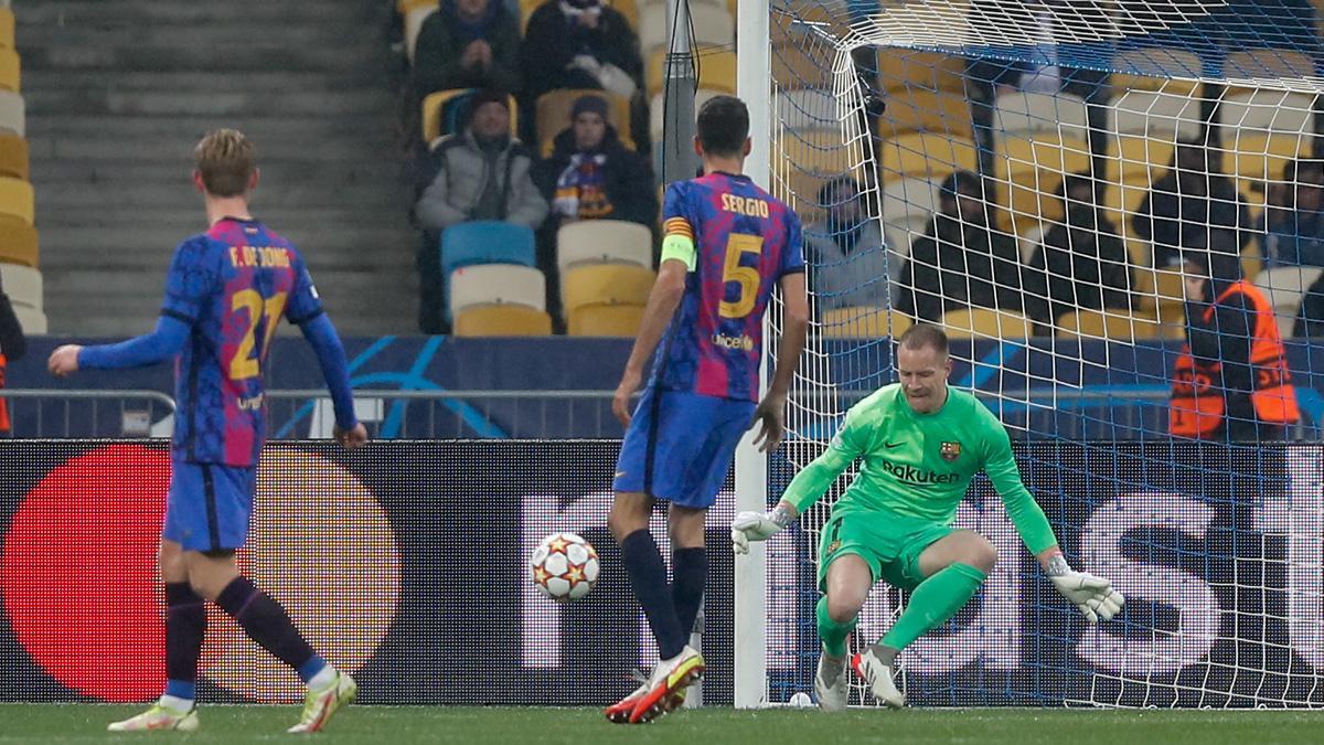 Dinamo Kiev - FC Barcelona: Ter Stegen mantuvo vivo al Barça en Kiev
