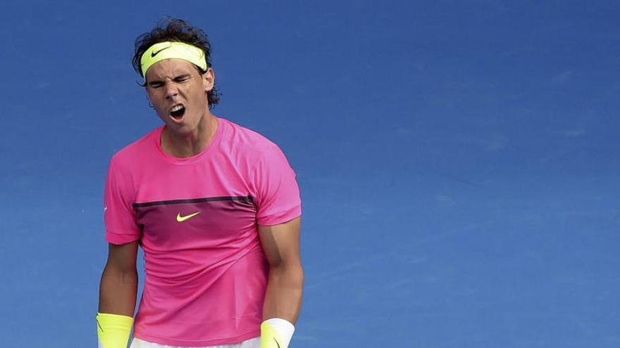 Nadal lamenta un fallo durante su partido ante Berdych.