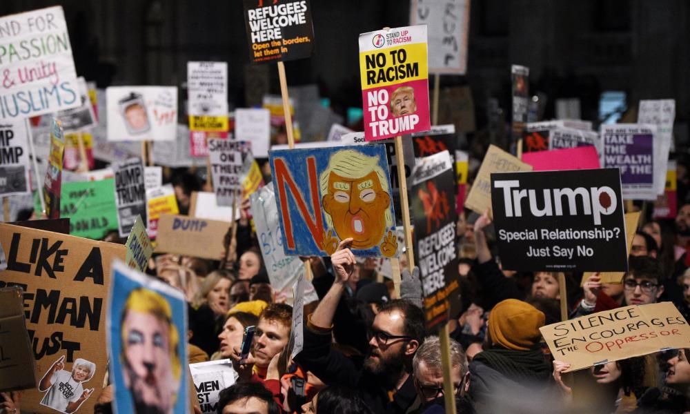 Protestas en Londres contra el veto de Trump