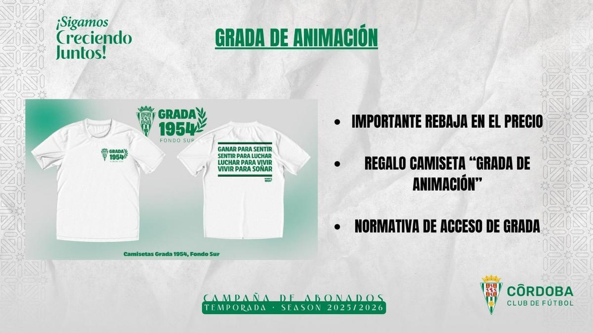Diseño de la camiseta oficial de la Grada de Animación para el curso 2025-2026.