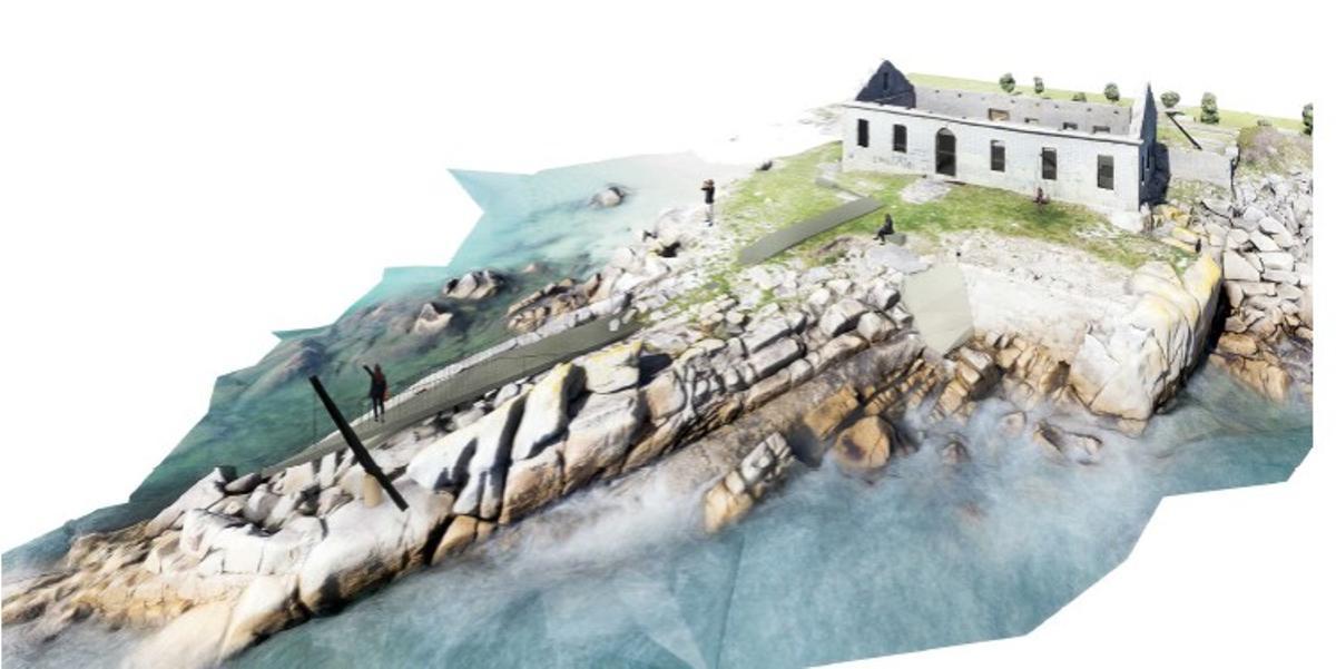 Boceto del proyecto para la actuación que se llevará a cabo en las ruinas de la antigua planta de salazón.