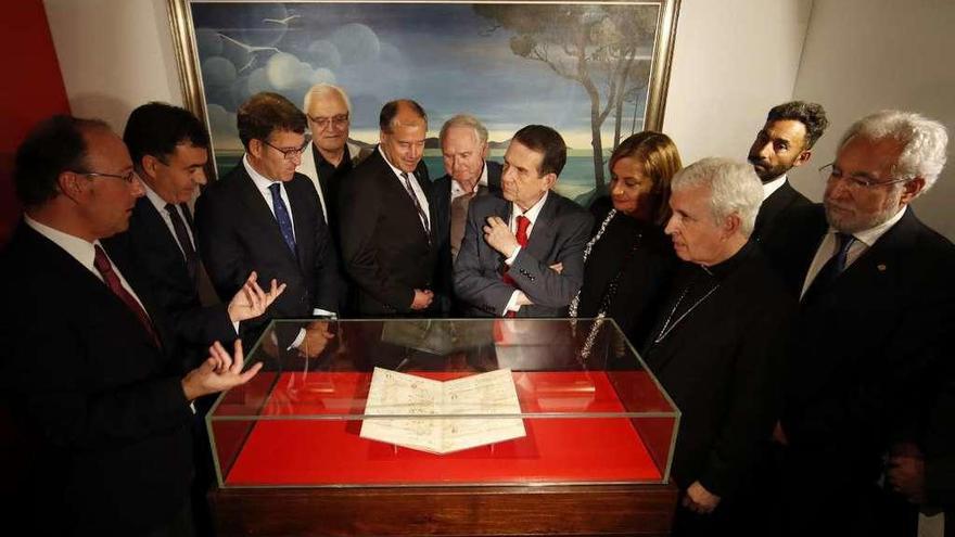 Presentación ayer de la exposición que incluye el &#039;Pergamino Vindel&#039;.