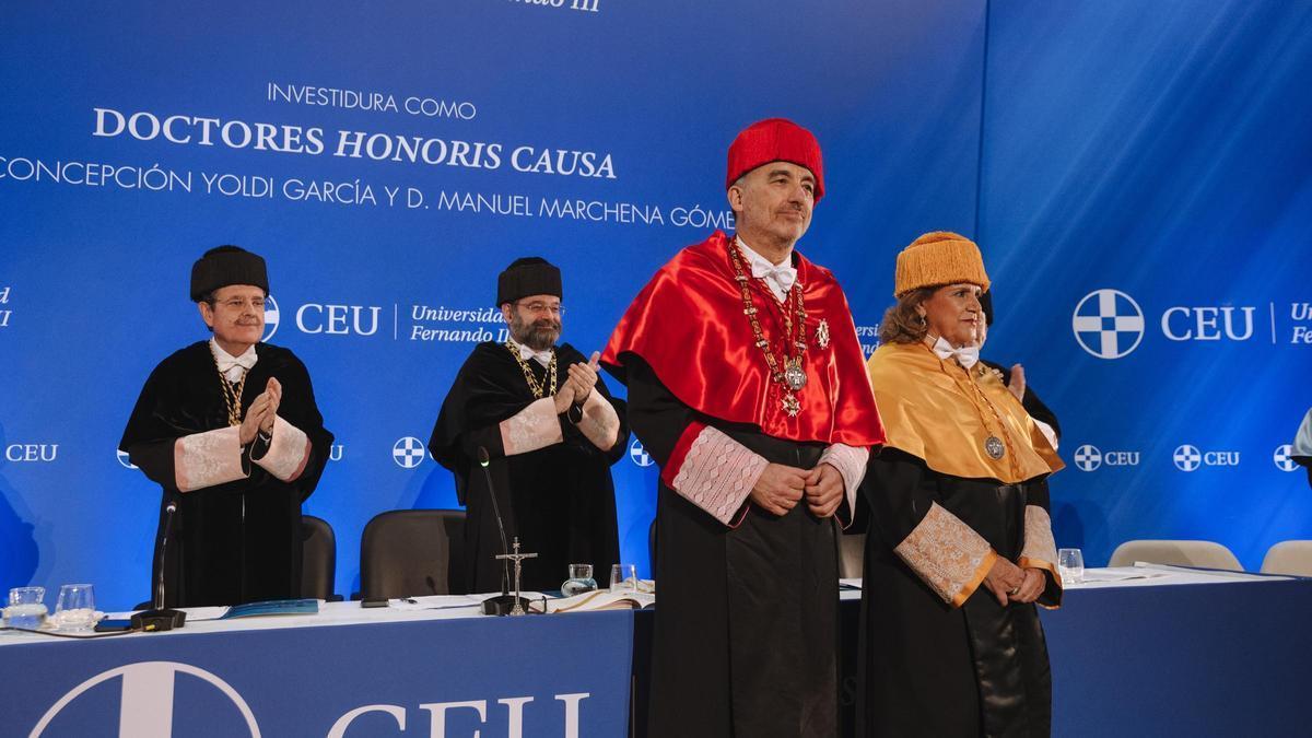 Manuel Marchena y Concha Yoldi, nuevos doctores honoris causa de la Universidad CEU Fernando III de Bormujos.