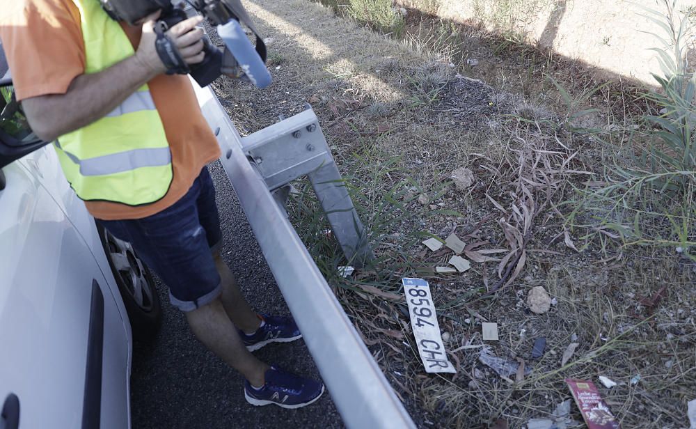 Atasco por un accidente en la autopista de Inca