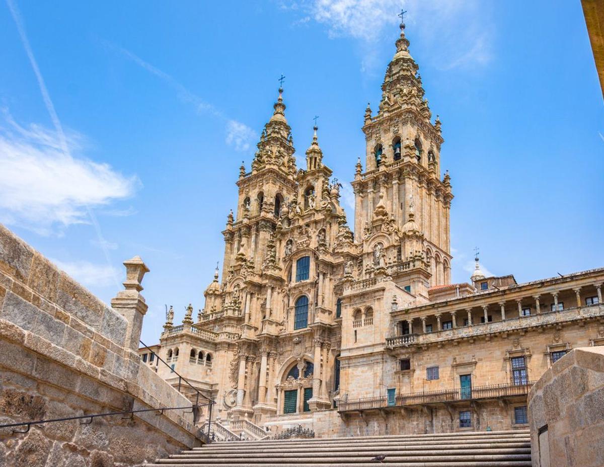 Fachada do Obradoiro, catedral de Santiago de Compostela.