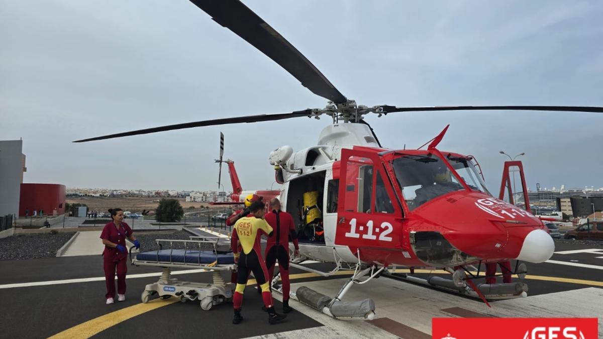 El helicóptero del GES empleado en el rescate