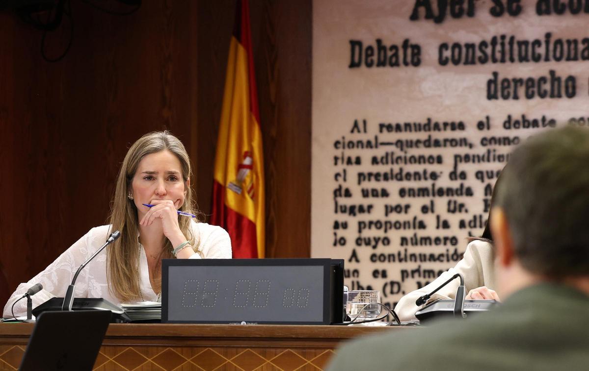 La ministra para la Transición Ecológica, Sara Aagesen, comparece ante la Comisión de Investigación sobre el apagón del Senado, en marzo.