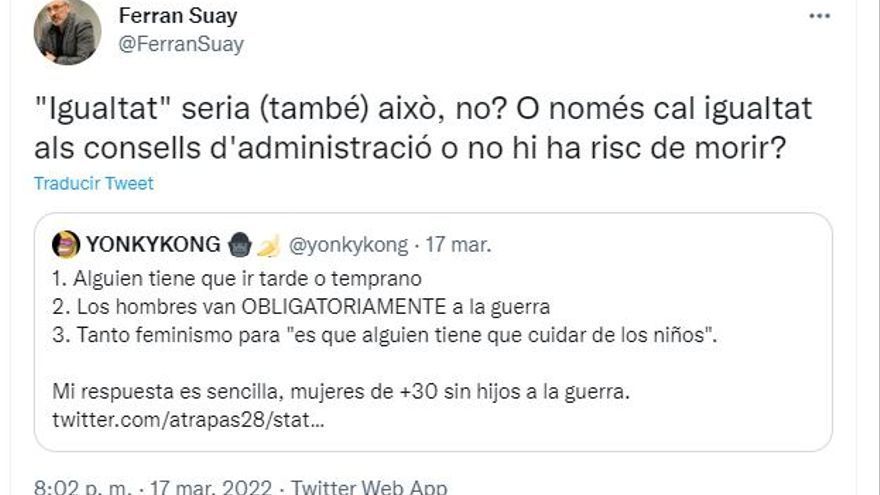 Uno de los comentarios publicados.