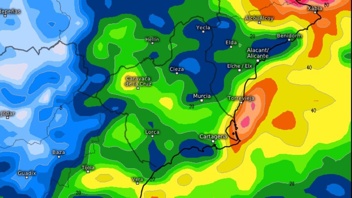 Precipitaciones Región de Murcia esta semana