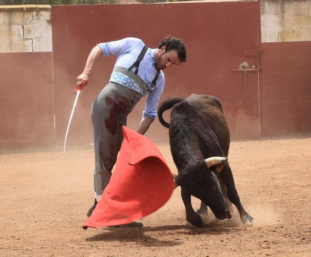 En plena faena 8 Finito de Córdoba ejecuta un ayudado por bajo por la izquierda. | FRANCISCO J DOMÍNGUEZ