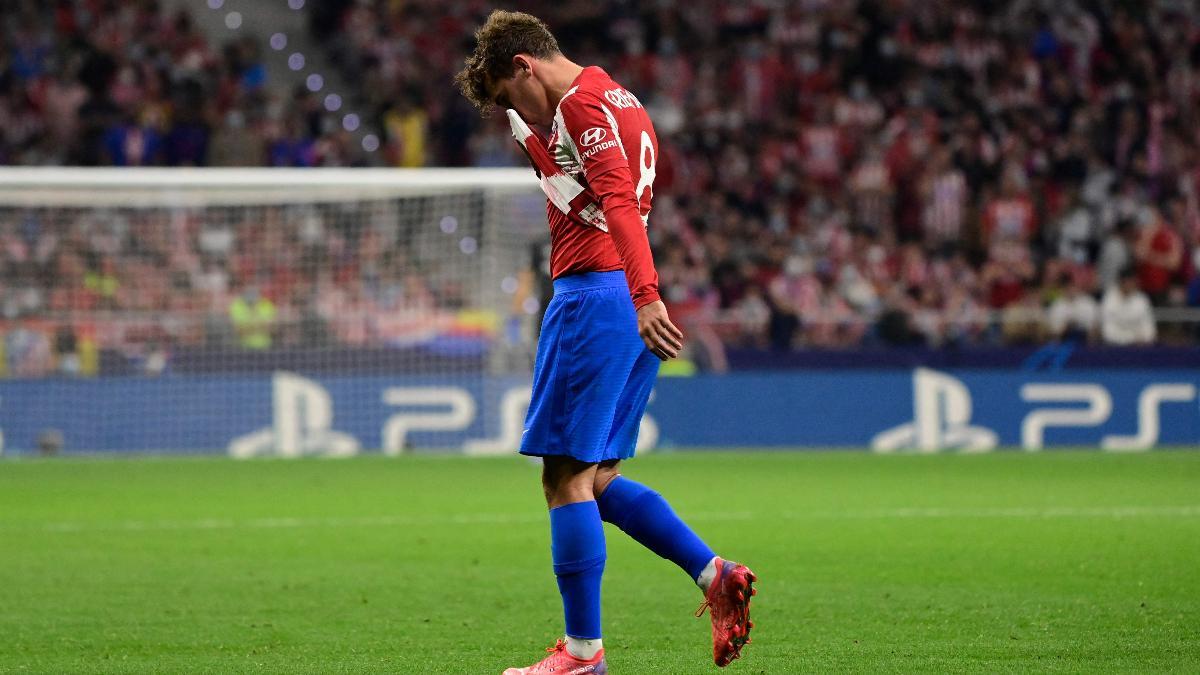 Antoine Griezmann se marchó expulsado del duelo de Champions League ante el Liverpool en el Wanda