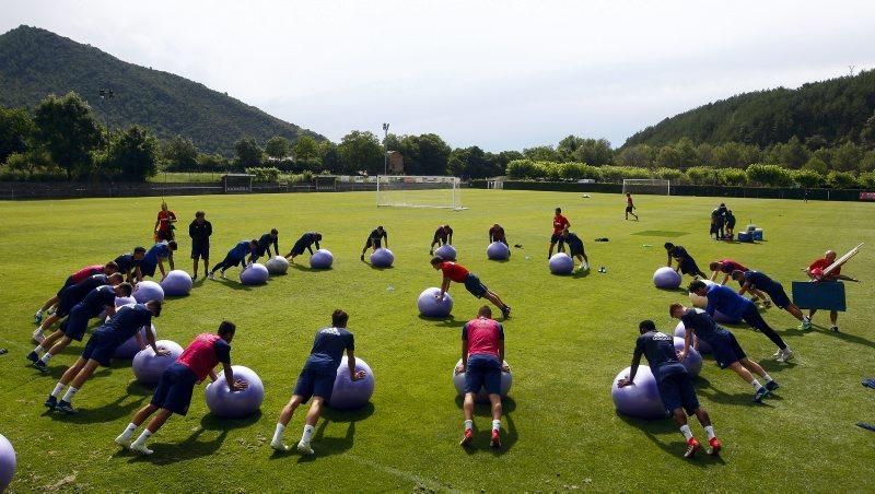 Primer entrenamiento del Real Zaragoza en Boltaña