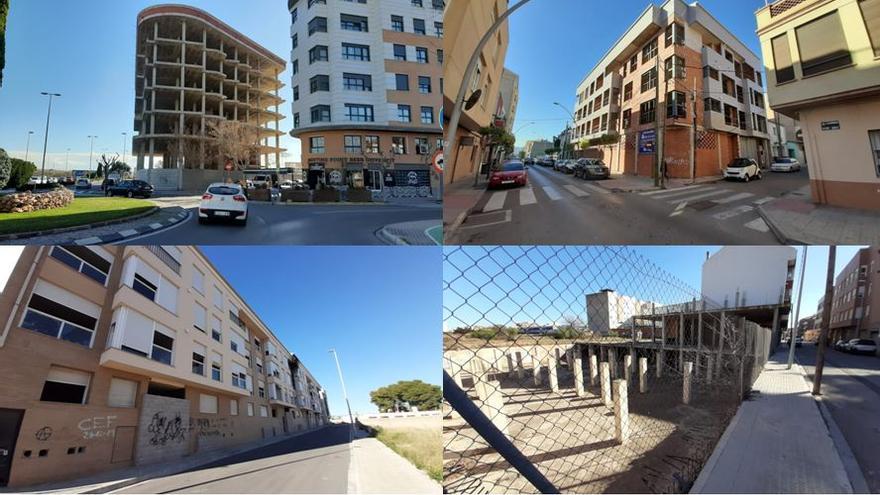 Los esqueletos de bloques de pisos paralizados desde hace casi tres lustros forman parte del paisaje urbano de Vila-real.