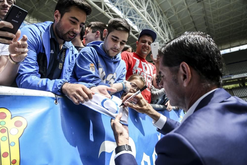 Presentación de Fernando Hierro como entrenador del Real Oviedo