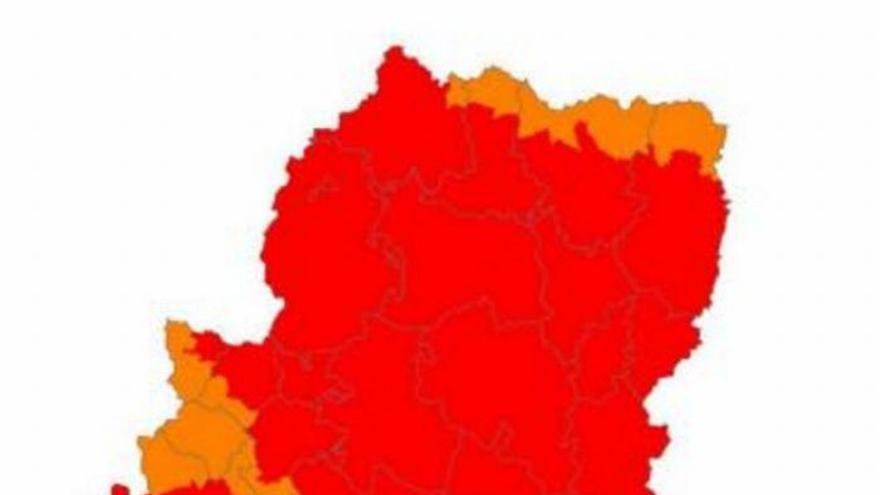 Prealerta roja por riesgo de incendios en casi todo Aragón