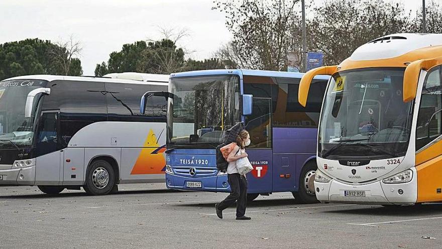 Autobusos aturats a l&#039;aparcament de Fontajau, aquesta setmana