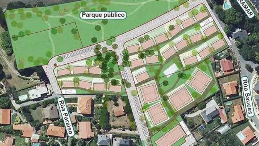 Futura urbanización O Paraíso, con vivienda de lujo y de precio tasado.
