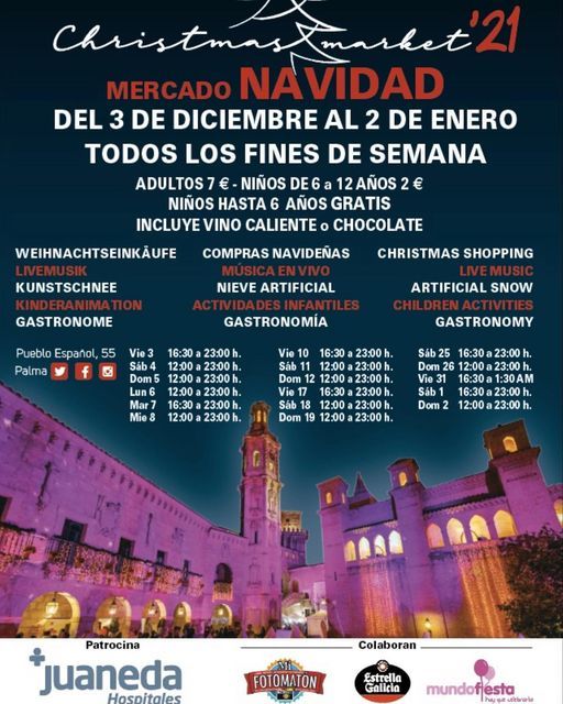 Mercadillo navideño 2021 en Pueblo Español