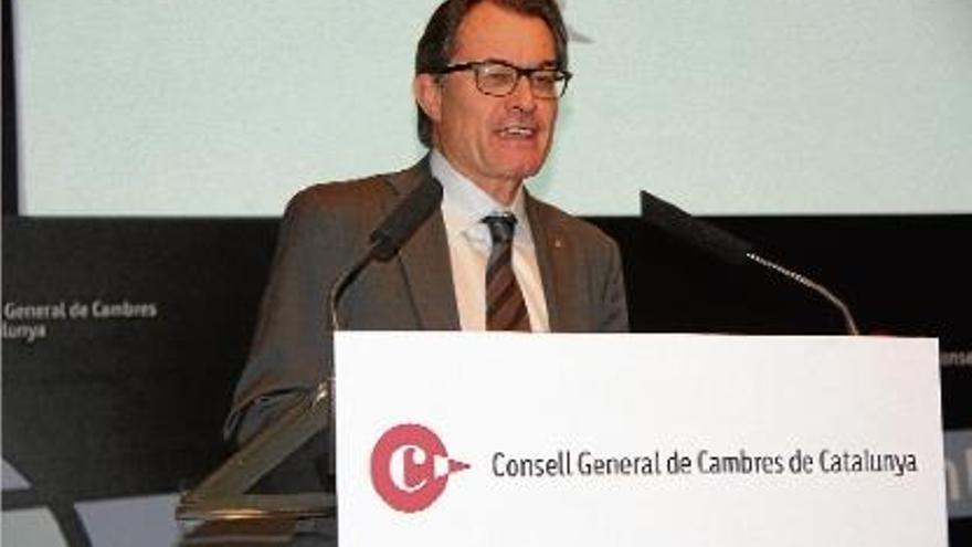 Mas, ahir, en un acte celebrat al Consell General de Cambres de Catalunya.