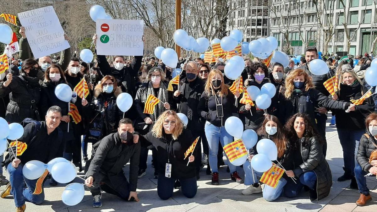 La representación aragonesa en la manifestación celebrada este domingo en Madrid.