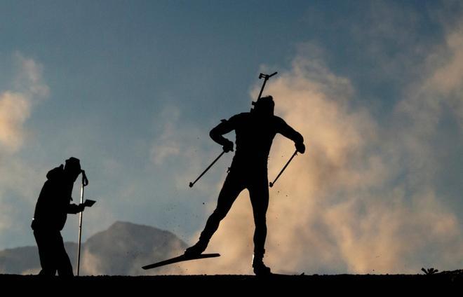 Martín Fourcade durante la Copa del Mundo de Biathlon en  Hochfilzen, Austria