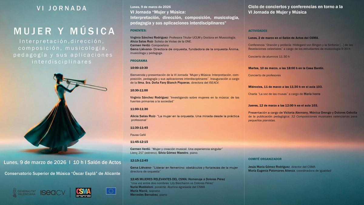 Programación oficial de las jornadas de "Mujer y música"