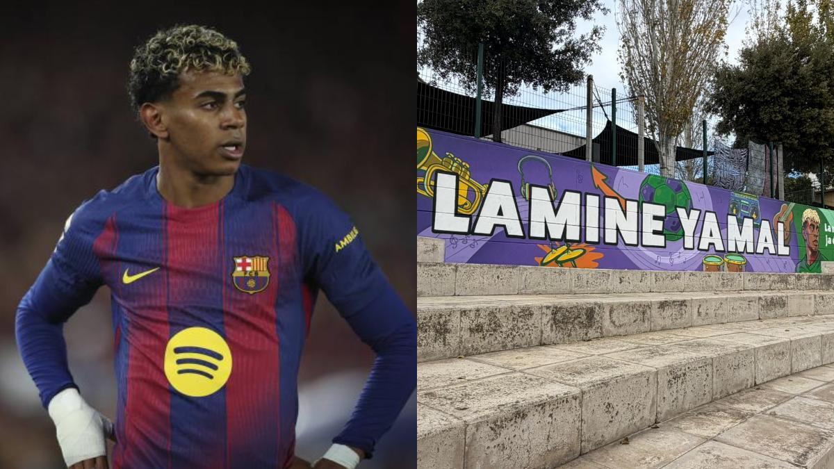 La instalación del mural de Lamine Yamal en la Plaça Valldoriolf desató un debate vecinal en la Torreta