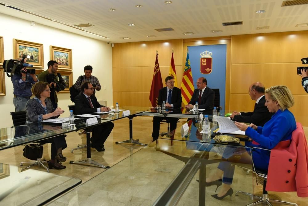 Reunión de Ximo Puig y Pedro Antonio Sánchez en Murcia