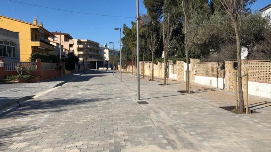 El tram del passeig de Riells ja finalitzat