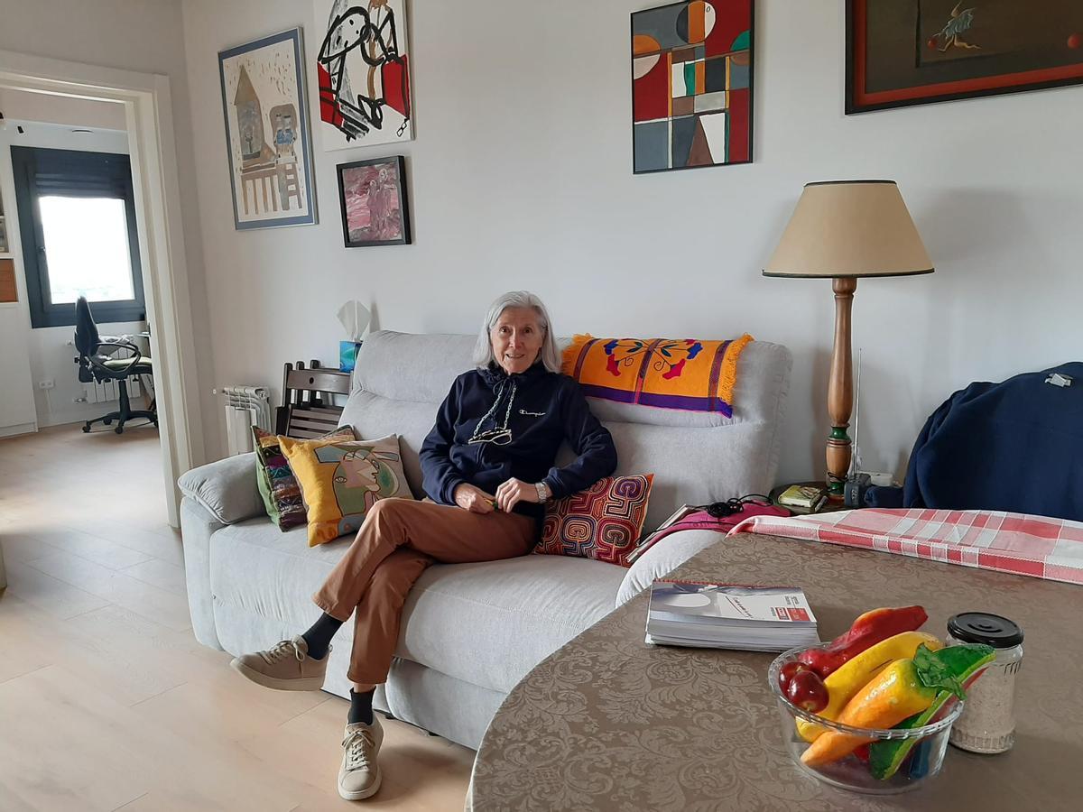 Nieves Fernández, en su casa