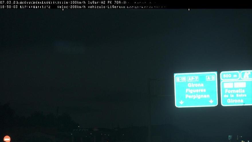 Caçat a 208 km/h per l’A-2 a Aiguaviva en un tram limitat a 100