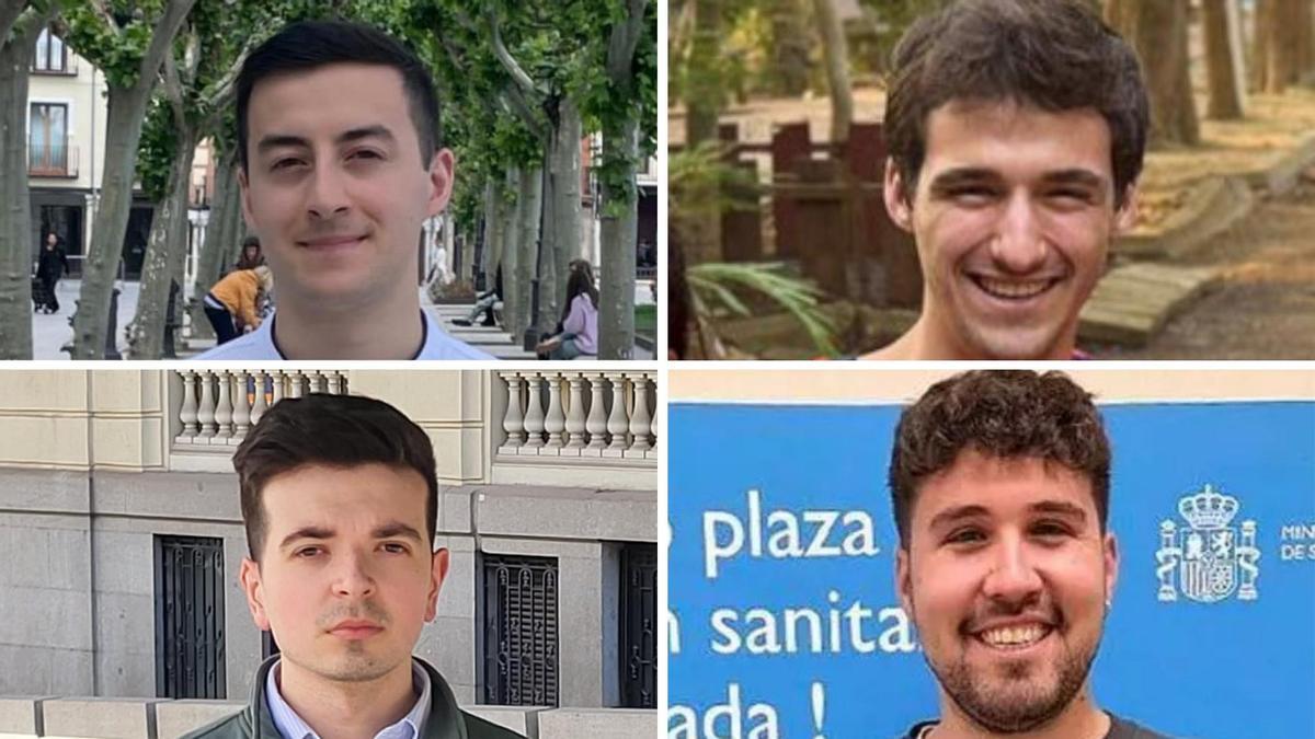 Arriba, de izquierda a derecha, Saúl Teijeiro e Ignacio de La Vega; abajo, Marcos Seivane a la izquierda y David Pastor a la derecha.