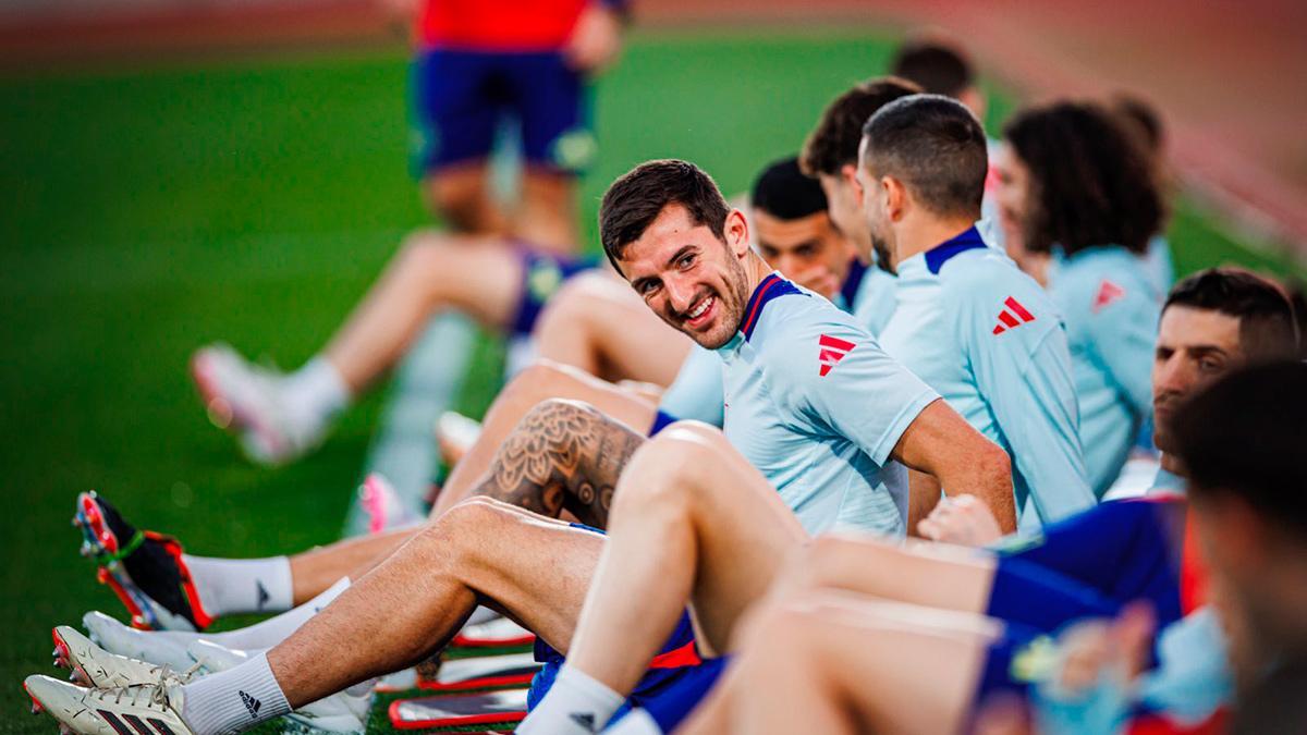 Entrenamiento de la selección con un Cubarsí más que sonriente