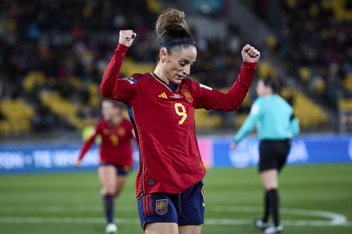 Esther celebrando su gol contra Costa Rica