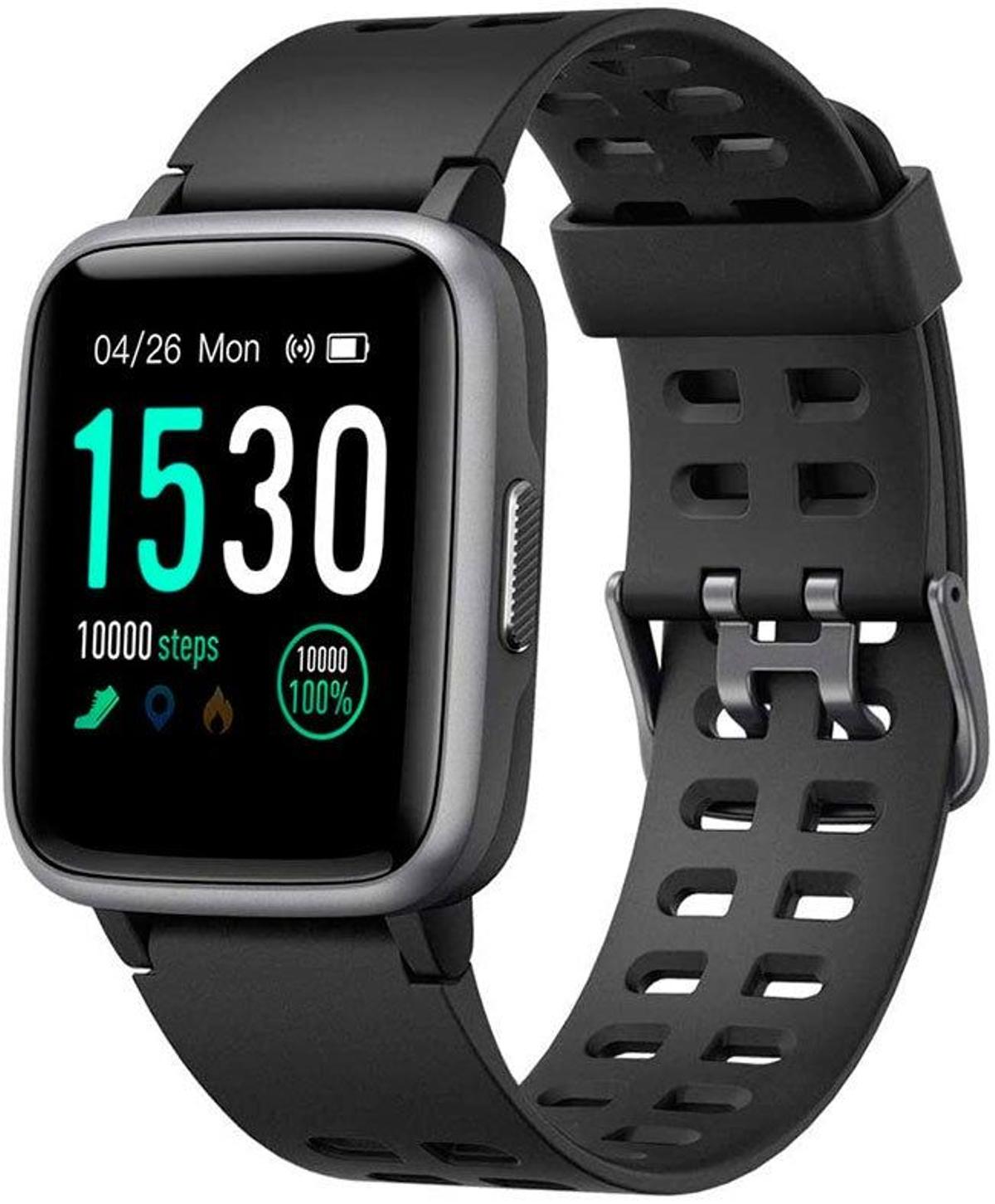Smartwatch Yamay impermeable en negro a la venta en Amazon. (Precio: 31,99 euros)