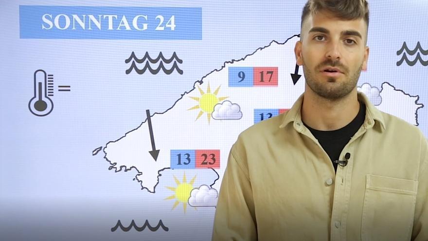 Der deutsch-mallorquinische Meteorologe Duncan Wingen bei der Wettervorhersage für das Wochenende vom 22. bis 24. Oktober.