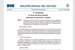 Anuncio en el BOE del Proyecto Estratégico para la Recuperación y Transformación Económica del Vehículo Eléctrico de Batería (Perte VEC III)