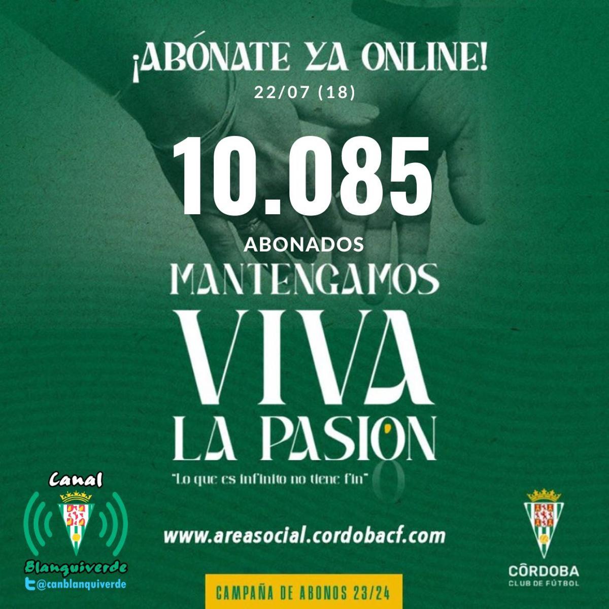 El Córdoba CF ya tiene 10.085 abonados.