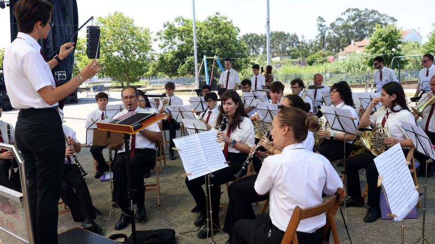 A Banda de Ribadumia no seu concerto no festival de Corvillón. | Noé Parga |