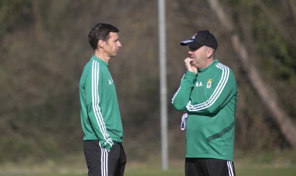 El entrenamiento del Oviedo de esta mañana